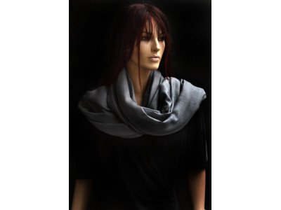 Echte pashmina sjaal of stola XL, grijs