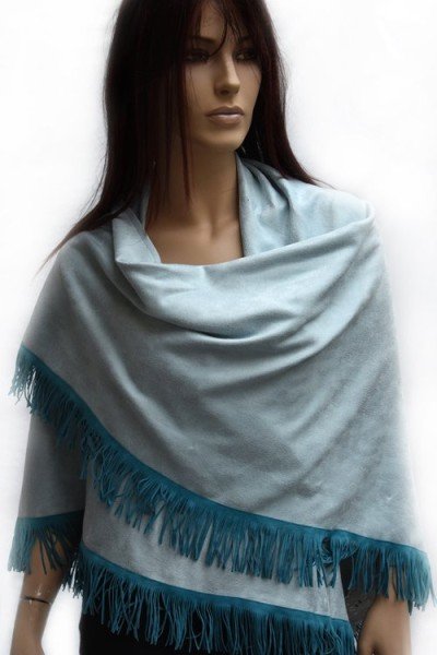 Driehoek omslag sjaal ijsblauw en turquoise