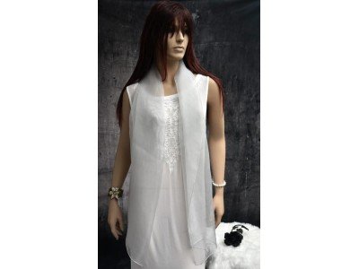 Elegante organza zijden sjaal, artic wolf, pastelgrijs