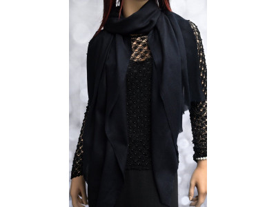 Echte pashmina sjaal of stola, zwart